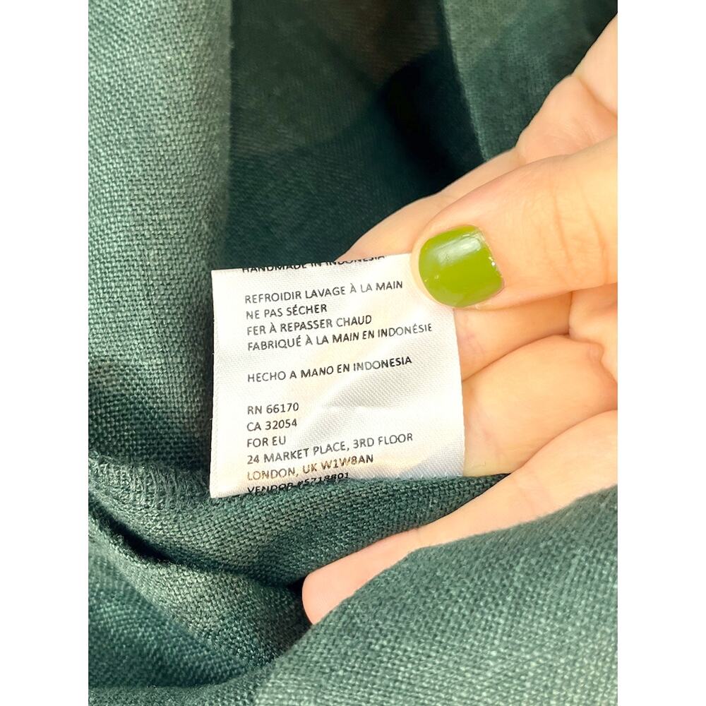 SIR. THE LABEL Size 0 XS 2 Linen Tiered Ruffle Dress Mini Off Shoulder Green - Picture 8 of 8